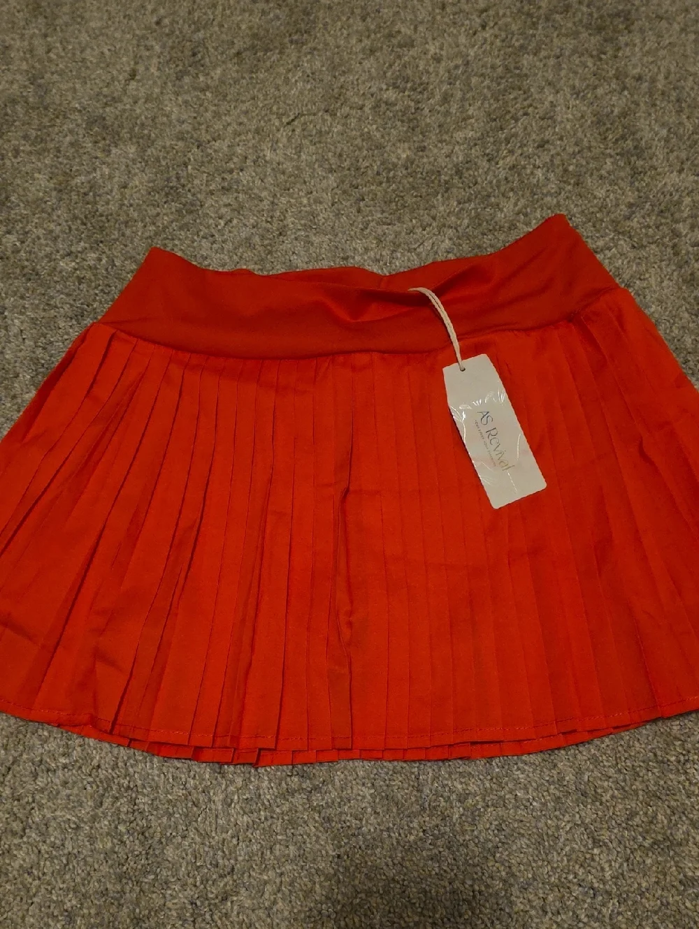 Women's Red Pleated Mini Skort - Picture 1 of 4